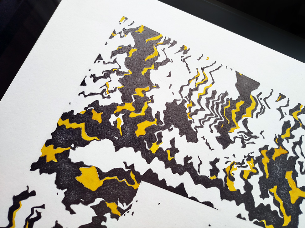 Detail aus einem seitlichen Bereich der Zeichnung Raster.