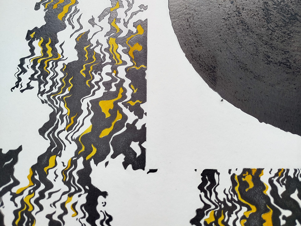 Detail aus einem seitlichen Bereich der Zeichnung Raster.